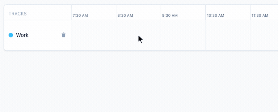 Dragging on the schedule to create a new Meeting block